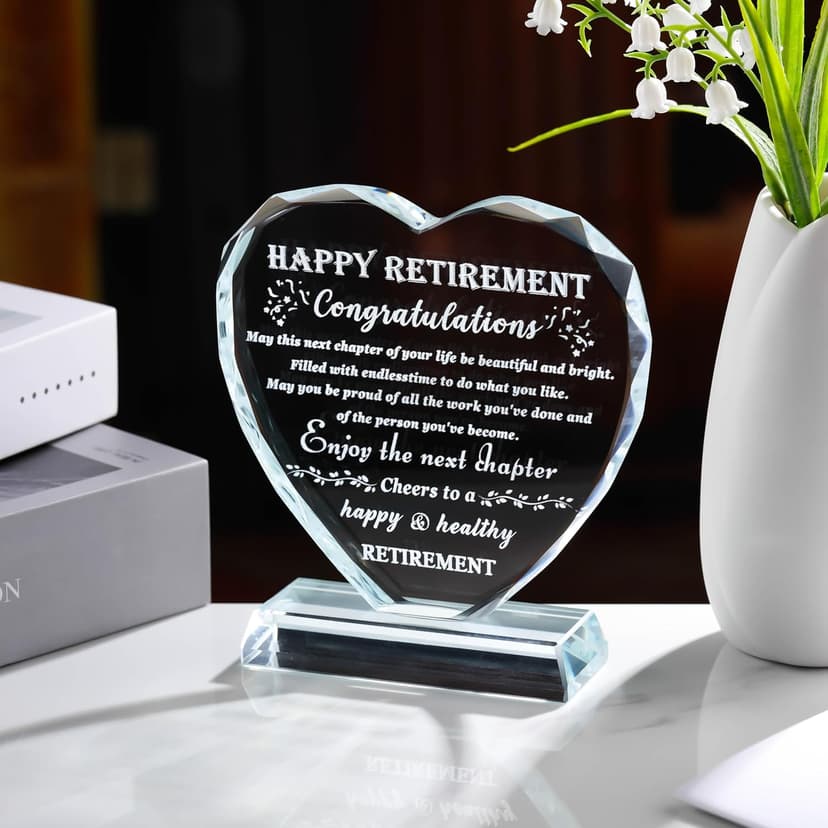 Retirement Gift for Women Men Crystal Best Retirement Gifts Keepsake Meaningful Farewell Gifts for Friends Leaving Gifts Plaque for Women Crystal Happy Retirement Gifts for Doctor Nurses Teacher