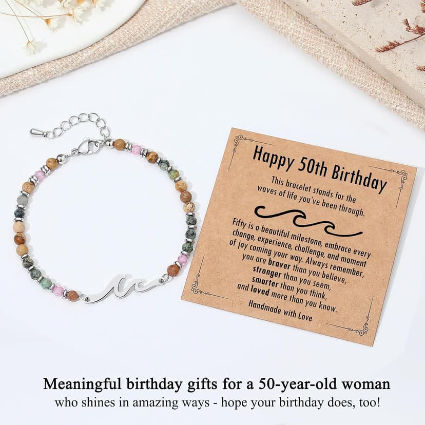 TONY & SANDY Friend Gifts for Women, Unique Birthday Gifts for Women, Sister Gift from Sister, Wave Bracelet, Christmas Stocking Stuffers for Woman Female, Bestie Friendship Bracelets B0FLY7Z4HJ