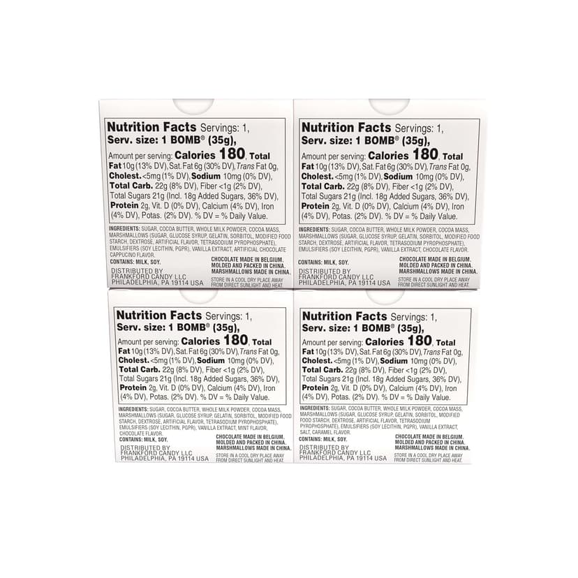 Dunkin' Hot Chocolate BOMB 4 Pack Assorted Flavors Bundle- Original, Mint, Dunkaccino, Caramel, Four Hot Cocoa Melting Balls, Stocking Stuffer Holiday Gift Set