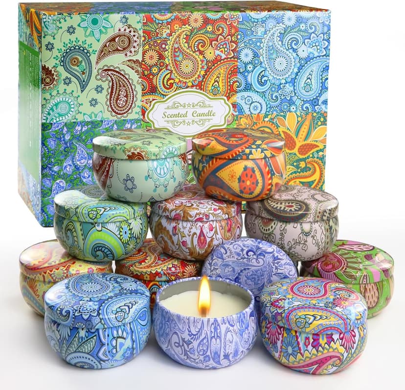 Scented Candles Gifts for Women, 12 Pack Natural Soy Candles for Home Scented, Aromatherapy Candle Set Gift for Women, Men, Friends Birthday, Anniversary