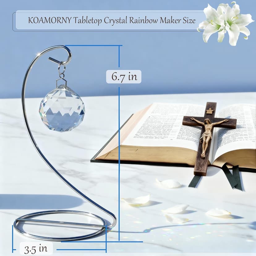 Memorial Gift with Stand, Unique Sympathy Idea for Loss of Family & Loved One, Tabletop Clear Crystal Rainbow Maker, Thoughtful Remembrance Bereavement Box