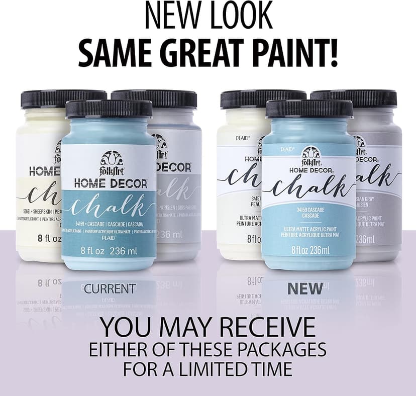 FolkArt Home Decor Chalk Furniture & Craft Acrylic Paint in Assorted Colors (8 Ounce), 34150 White Adirondack