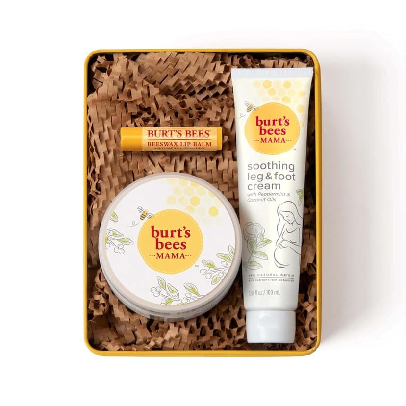 Burt's Bees Pregnancy Essentials Gifts Set, 3 Giftable Baby Shower Products & Must Have Baby Registry Items, Nourishing Skincare - Mama Belly Butter, Original Lip Balm, Leg & Foot Cream