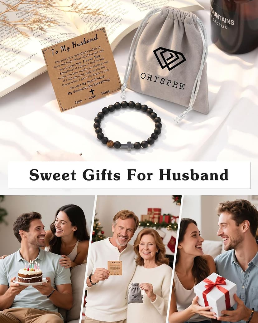 Cross Bracelet, To Mens Boys Christian Gifts for Birthday Christmas B0C38SKT3X