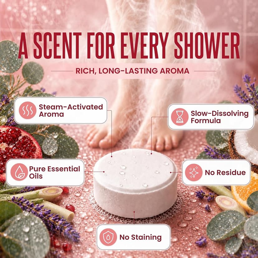 Cleverfy Shower Steamers Aromatherapy for Women and Men – Self-Care Shower Bombs for Stress Relief and Relaxation – 6 Tablets
