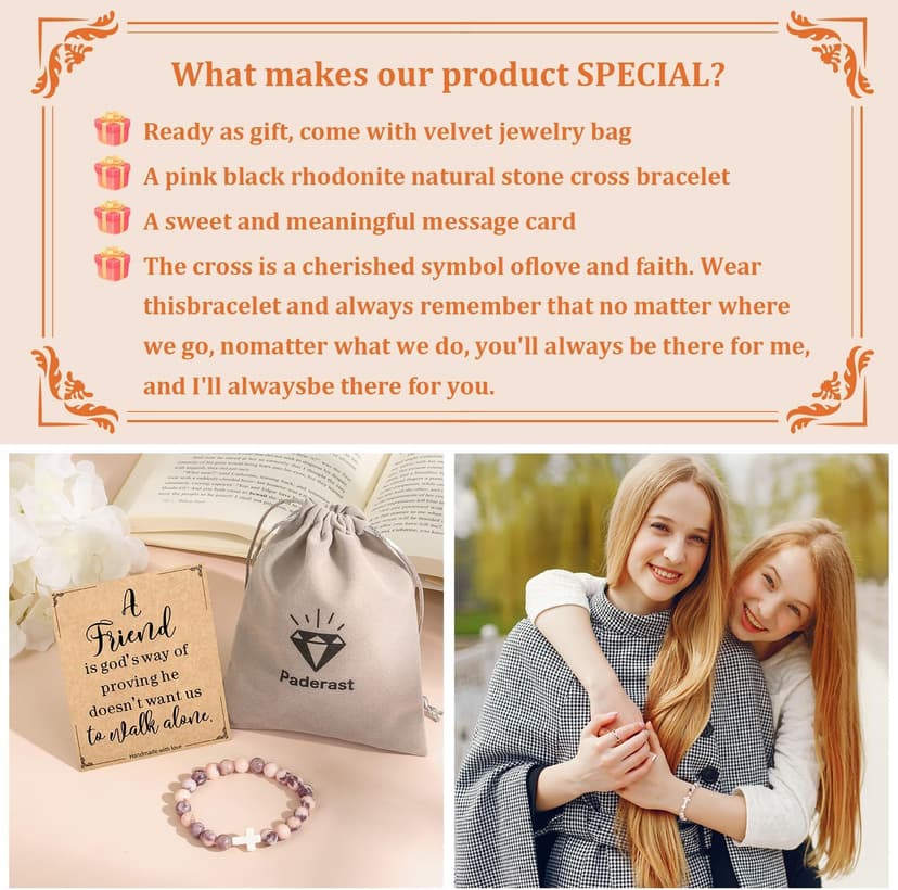 Christian Mothers-Day Gifts for Women, First Communion Confirmation Graduation Gifts Religious Cross Bracelet for Mom/Daughter/Friend/Sister/Grandma/Granddaughter/Godmother/Her, Inspirational Birthday Faith Based Jesus Jewelry