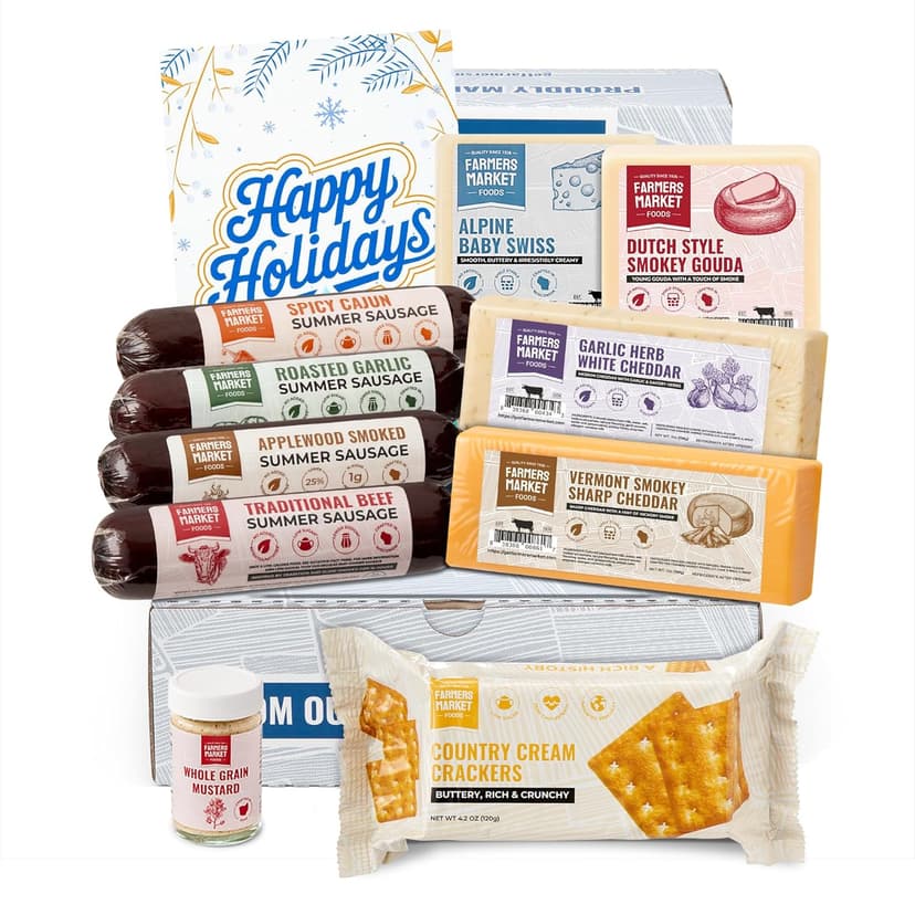 Farmers Market Gift Basket, Gluten Free, Keto, Paleo, Low Sodium, Zero Sugar, Christmas Charcuterie Board, Holiday Meat and Cheese Gift Baskets, Curated Selection