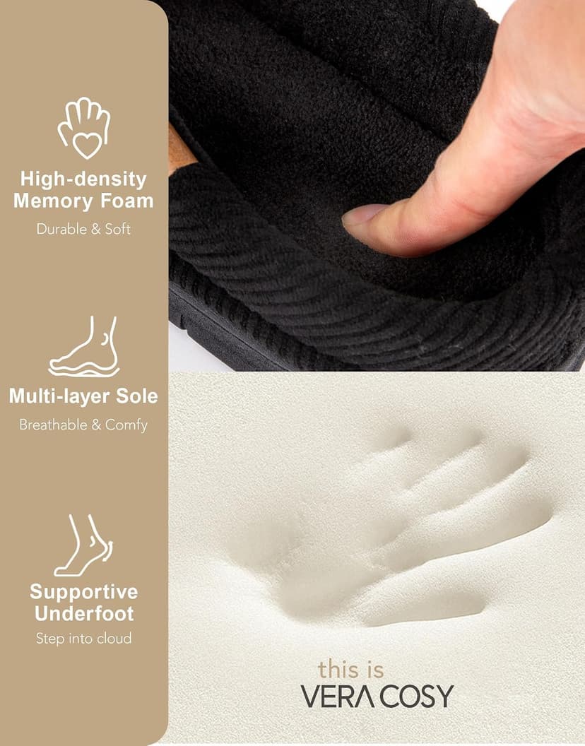 Birthday Gifts, Soft, Slip-on, Supportive, Breathable, Machine-Washable, Indoor Outdoor VeraCosy Men's Memory Foam Slippers Comfy Durable Moccasin House Shoes B0CLGK9159