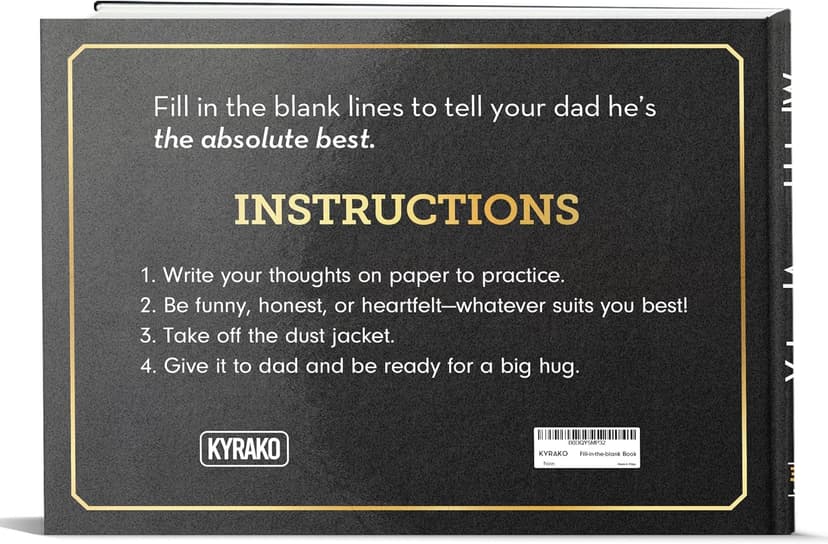 What I Love about Dad Book, Fill-in-the-Blank Book for Dad - Father's day Gifts for Dad from Daughter, Son, Kids - Birthday Gifts for Dad, Dad Birthday Gifts - Dad Christmas Gifts, Stocking Stuffer