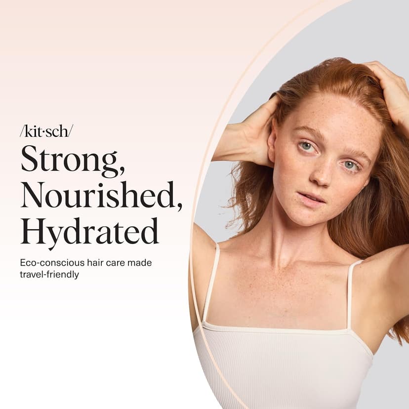 Kitsch Shampoo and Conditioner Set - 4pc Sampler Bars with Rice Water Shampoo and Conditioner, Castor Oil Shampoo & Coconut Oil Conditioner - Bottle-Free Beauty for Hair Growth, Repair & Moisture