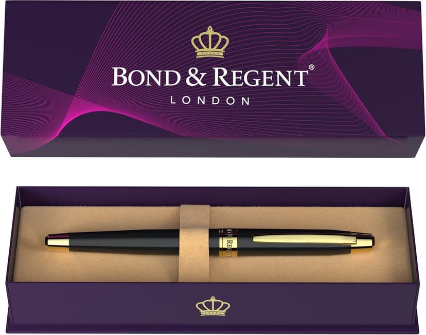 Luxury Rollerball Pen in Black with 24K Gold | Elegant Gift Set for Men & Women