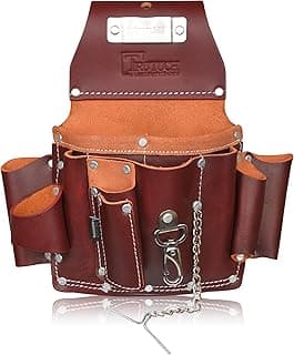 TRUTUCH Grain Leather Electrician Tool Pouch | Carpenter Tool Pouch | Electrician Pouch | Electric Tool Bag | Electrician Bag | Leather Tool Belt
