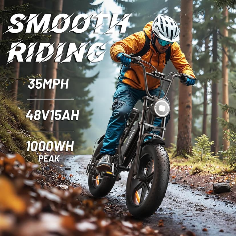 Fat Tire Electric Bike - Foldable E-Bike with Shock Absorption, Throttle Control, LCD Display, and Long Battery Life for Urban Commuting