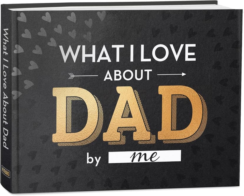 What I Love about Dad Book, Fill-in-the-Blank Book for Dad - Father's day Gifts for Dad from Daughter, Son, Kids - Birthday Gifts for Dad, Dad Birthday Gifts - Dad Christmas Gifts, Stocking Stuffer