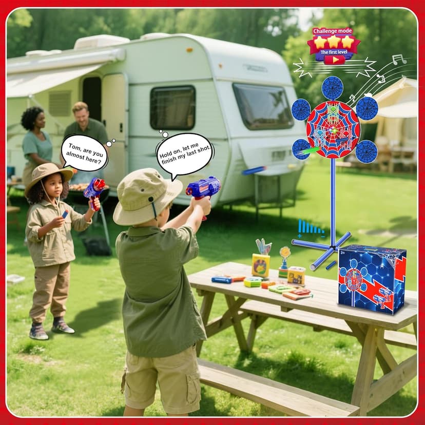 Shooting Games Toys for Nerf Gun Party, Shooting Targets with 2 Toy Guns 40 Foam Darts Kids Outdoor Indoor Toys for Birthday Easter Xmas Gifts for 4 5 6 7 8 9 10+ Year Old Boys Kids