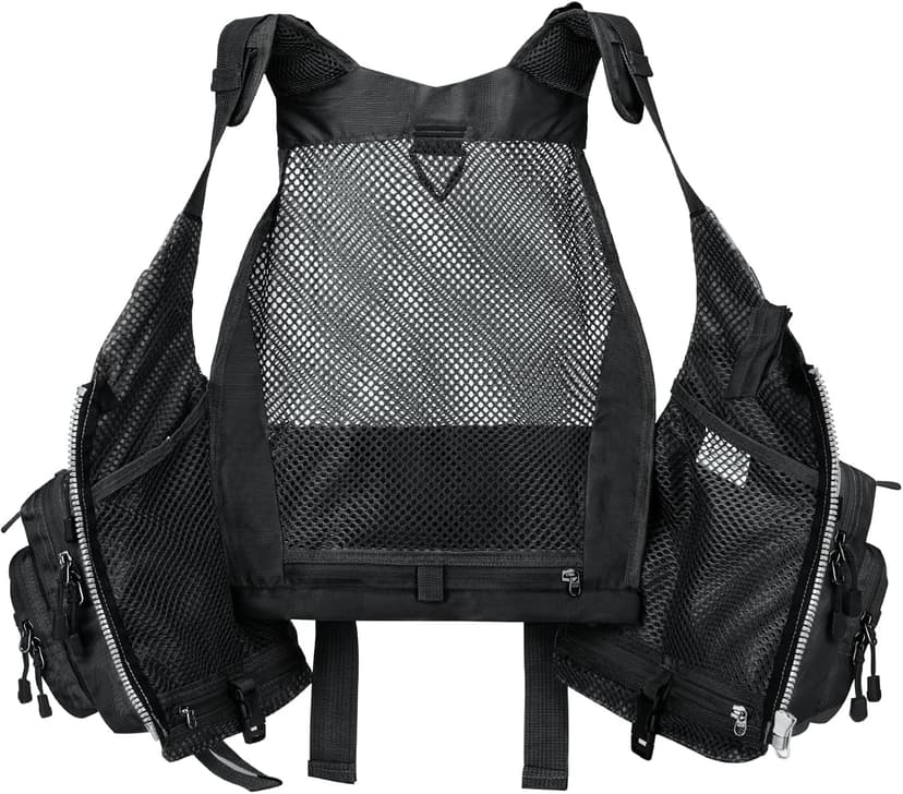 Gonex Fly Fishing Vest for Men Women, Comfortable Adjustable Fishing Vest with Multi-Pockets Reflective Stripes