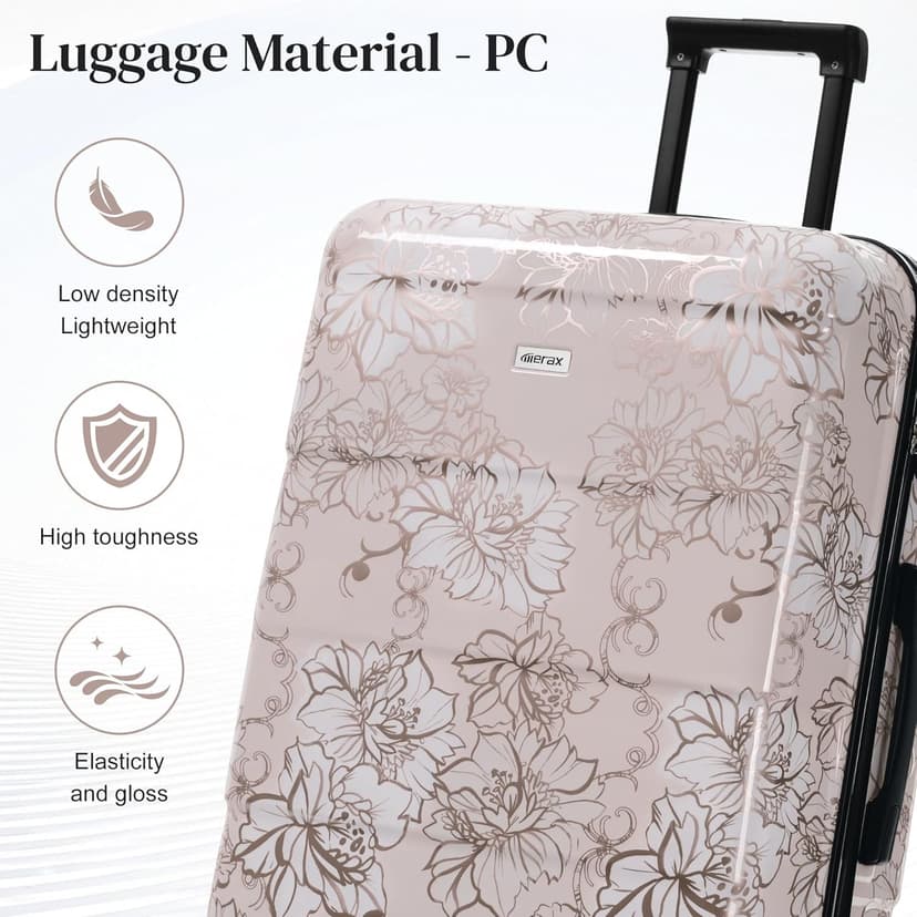 Merax 5 Piece Luggage set of printing hard shell suitcases with Double Spinner Wheels Suitcase with Lock 8" 14" 20" 24" 28"
