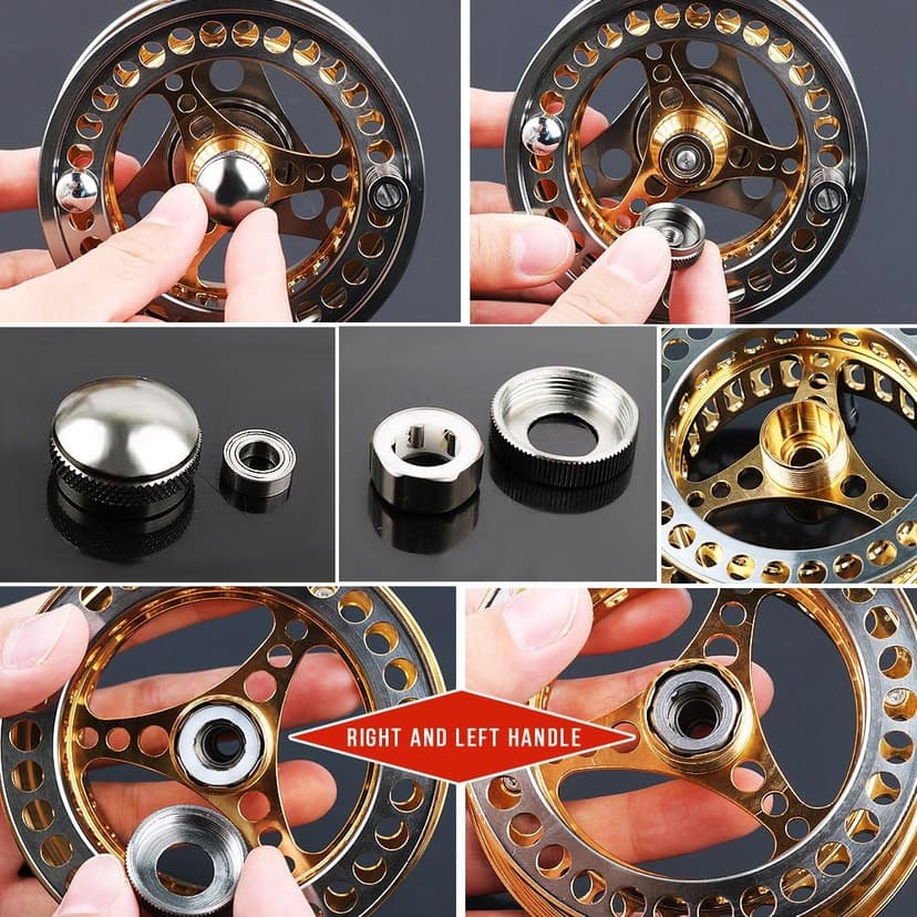 Sougayilang Fly Fishing Reel Large Arbor 2+1 BB with CNC-machined Aluminum Alloy Body and Spool in Fly Reel