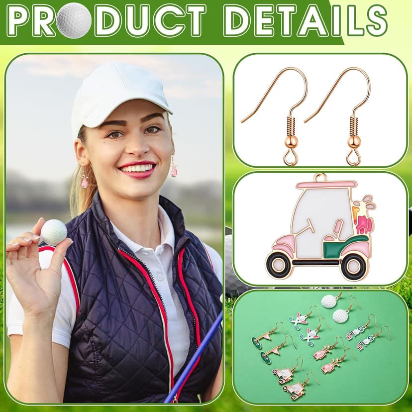 Nosiny 6 Pairs Sports Earrings for Women Game Earrings Jewelry Football Volleyball Softball Soccer Tennis Golf Tooth Nurse