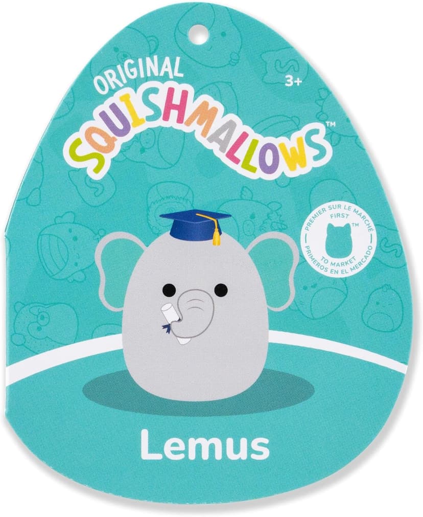 Squishmallows Original 12in Lemus the Grey Elephant with Graduation Cap – Official Jazwares Plush (Medium-Sized) B0D4F6HJ31