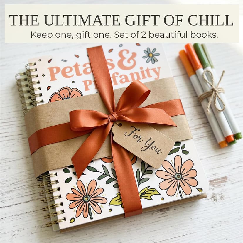 Funny Coloring Books with a Lot of Laughs - The Perfect Stress Relieving Gift for Women and Friends Beautiful Coloring Book Set of 2 for Adult Relaxation with Floral Designs B0DNK9H45K