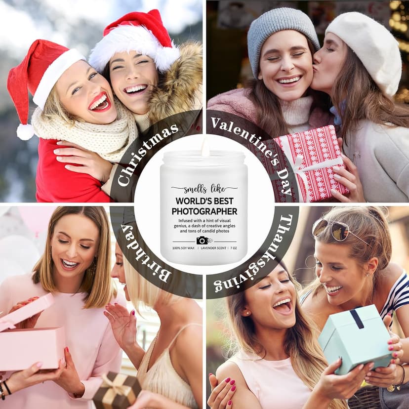 Photographer Gifts - Photography Gifts for Women, Wedding Photographer Candle - Lavender Scented Candles