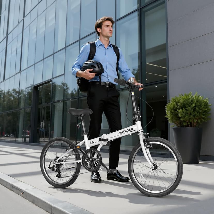 20 inch Folding Bike, Foldable Bicycle for Adults with 7 Speed Derailleur, Lightweight Collapsible Bicycle for City Commuting, Fold Up Bike Men Women Teenagers