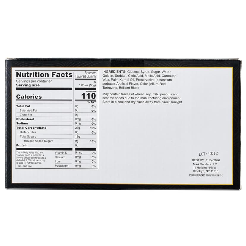 Bourbon Gummy Gift Set with 2 Whiskey Glasses – Bourbon-Flavored Candy Bears & Crystal Lowball Glasses – Father’s Day Gift for Whiskey & Scotch Lovers, Dad, Husband, or Him – Tasting Set