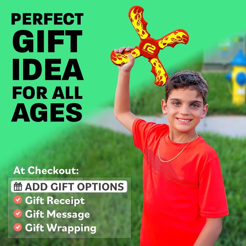 Boomerang for Kids - It Really Does Fly Back - Fun & Easy to Use Gifts for Boys & Girls - Best Toys for Ages 8-13 Gift Idea - Soft Foam Design Stocking Stuffers for Kids 6 7 8 9 10+ Year Old Boy Gifts