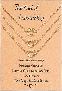 Ralukiia BFF Friendship Knot Infinity Necklace for 2 Best Friend Long Distance Birthday Jewelry Gifts for Her Women Bestie