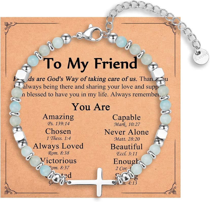 Daughter Granddaughter Sister in Christ Friend Niece Gifts on Birthday Christmas Easter Valentines Day Graduation Religious Cross Bracelet for Women Girls, Christian Gifts B0DJXSMMPZ