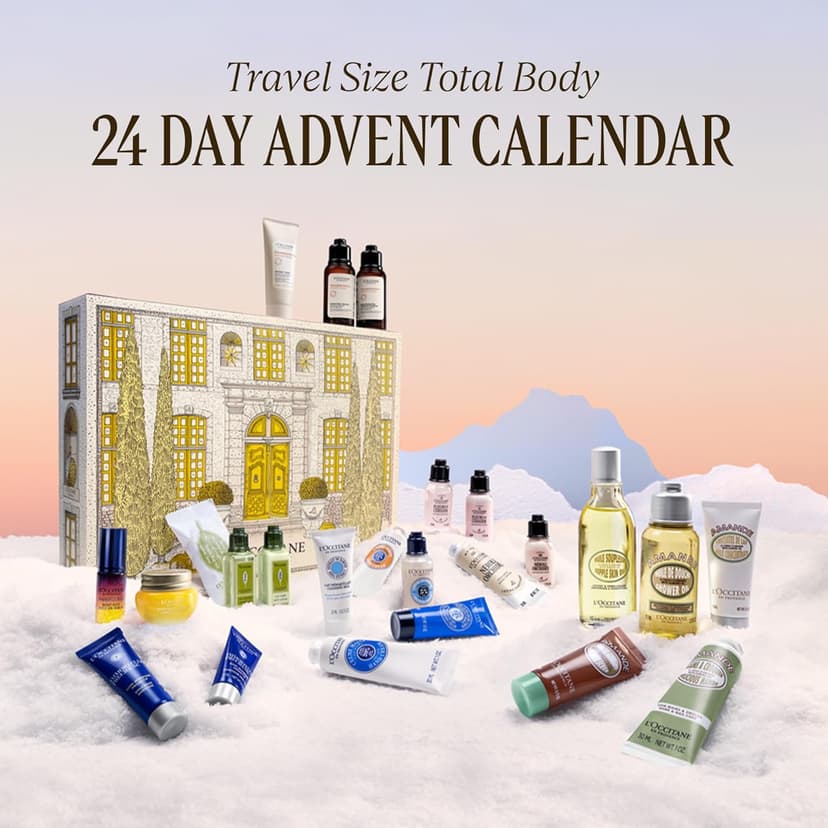 L'OCCITANE Advent Calendar, 24-Piece Luxury Beauty Countdown Holiday Gift Set Including Daily Skincare, Hair, Body & Fragrance, Travel Size Minis