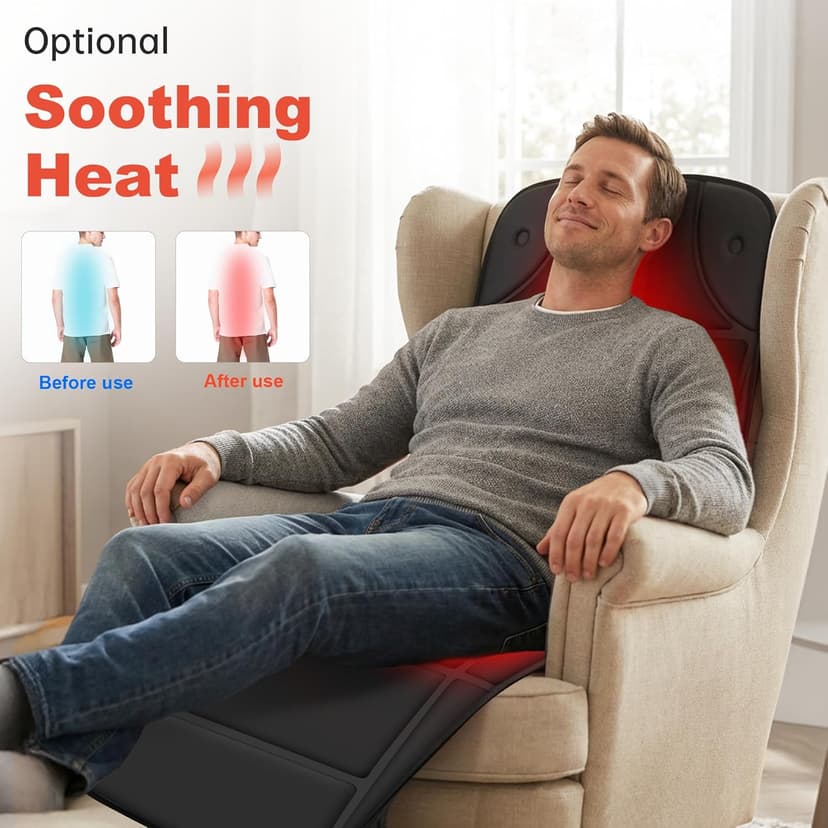 CILI Full Body Massage Mat with Heat, Vibration Back Massage Pad, Full Body Massager for Bed Chair Sofa, Massage Mattress Pad, Father‘s Day Gift for Dad