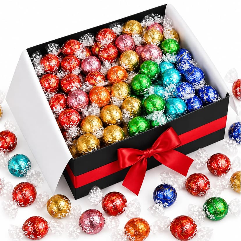 Assorted Chocolate Truffles, 60 Count, 5-8 Flavors (Flavors May Vary) – Milk & Dark Chocolate Candy, Gourmet Fine Chocolate, Gift Box, Basket Filler, Gift Arrangement Essential B0GXC8CBFM