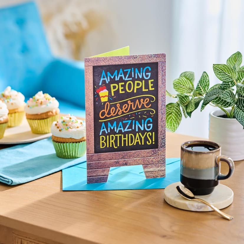 American Greetings Birthday Card (Enjoy Every Second) Sandwich Board Design B0CWVQFPKK