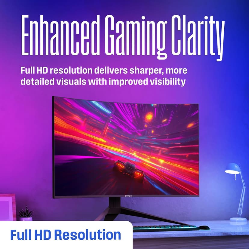 Westinghouse 32 Inch Curved Gaming Monitor, 165Hz, 1ms, FHD 1080P, 3000:1 Contrast Ratio, 118% SRGB, 1500R, AMD FreeSync, Eyecare, for PC Games with Built-in Speakers, DisplayPort, HDMIx2