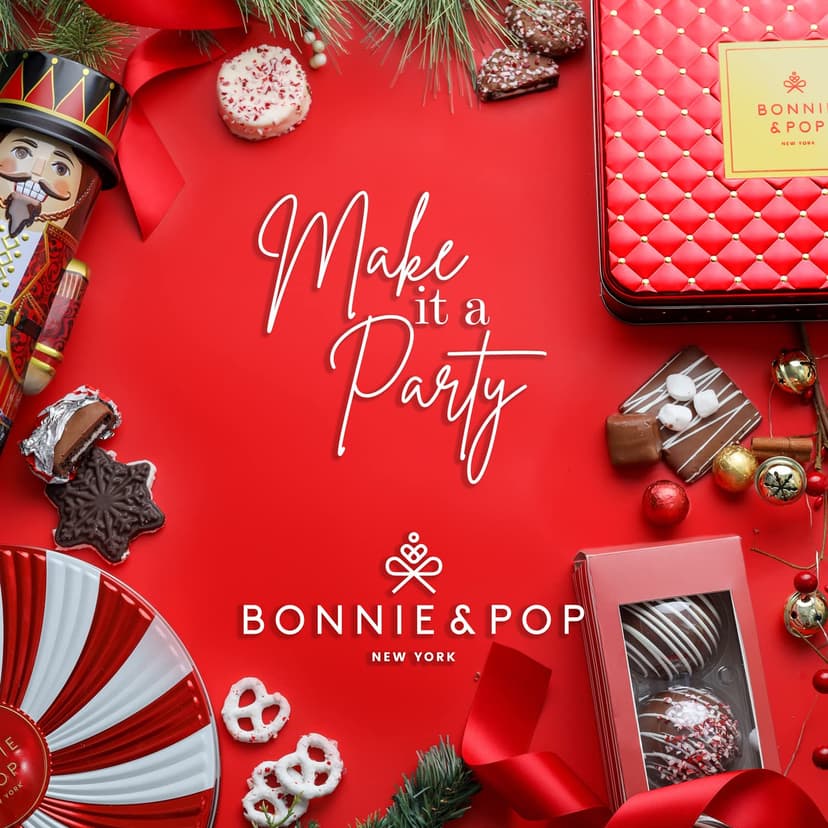 BONNIE AND POP Christmas Gift Basket - Holiday Gifts Prime Delivery - Chocolate & Nut Gift Box, Assortment Tray - Birthday, Sympathy, Get Well, Men, Women & Families
