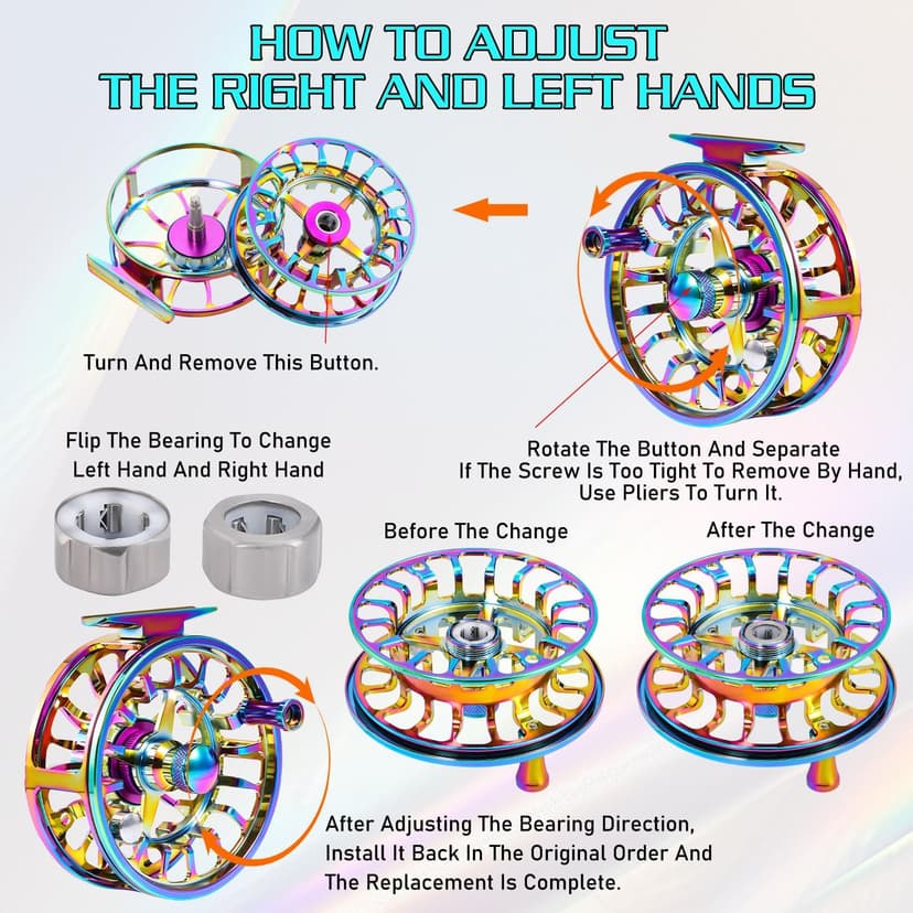 Sougayilang Fly Fishing Reel, Size 5/6,7/8 CNC-Machined Aluminum Alloy Fly Reel,Powerful Lightweight Fly Reels for Trout Fishing