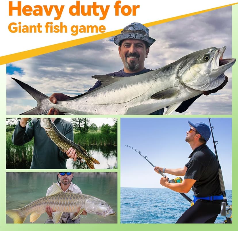 Pro Monofilament Fishing Line with Knot Instruction Cards for Multi Purpose Cost Effective, Strong Yet Thin Nylon String for Big Fishes, Tangle-Free & UV Resistant, 15/20/30/50/80LB