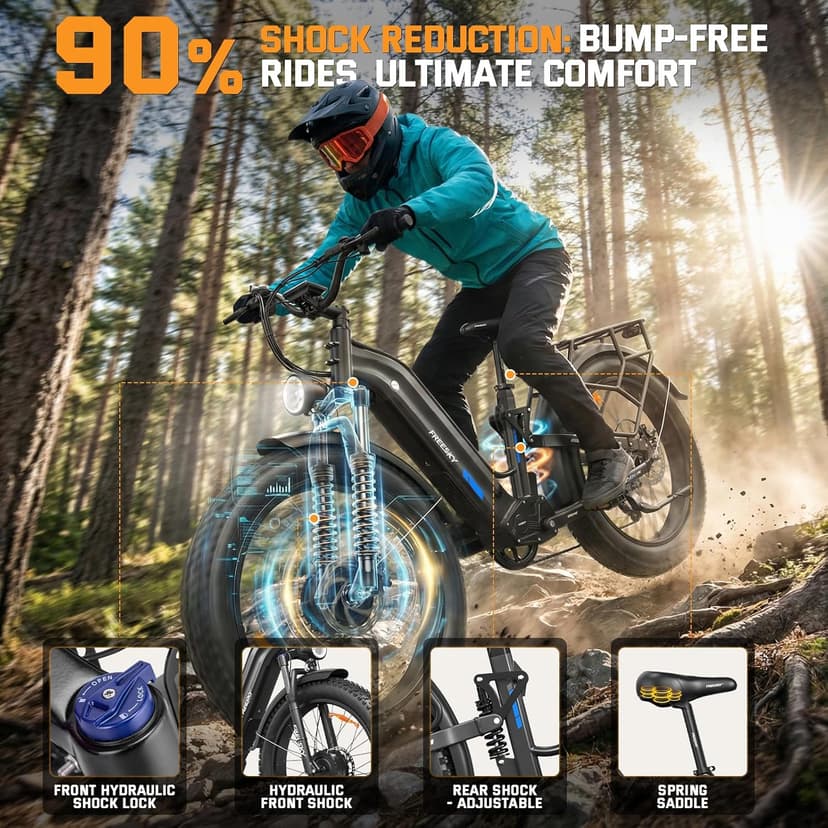 FREESKY Ranger AIR Dual Motor Electric Bike for Adults, 3500W 200NM Fast Ebike,105Miles Long Range E Bike,Full Suspension Electric Mountain Bike, 26'' Fat Tire Electric Bicycle for Man Womens Hunters