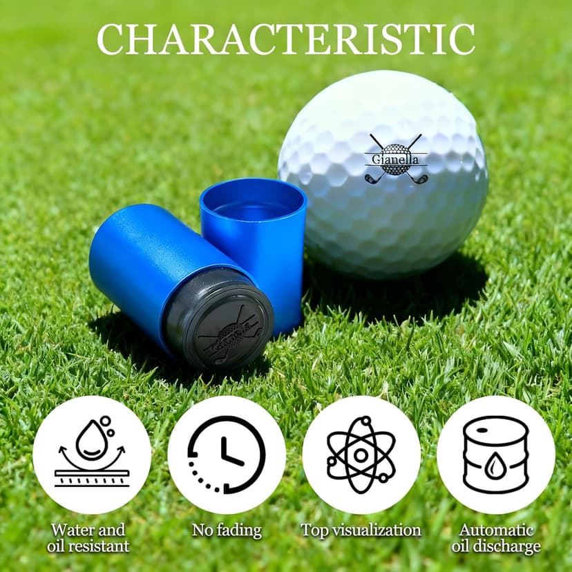Personalized Golf Ball Stamp 12mm/0.47" Custom Golf Balls Stamper with Name Logo Monogram Initials Text Customized Self-Inking Stamp Marker Gifts for Men Golfer Dad Husband Boyfriend