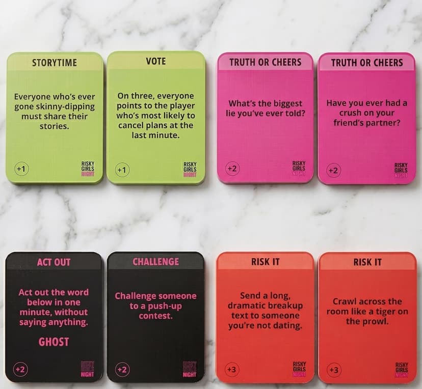 Risky Girls Night | Girls Night Games for Adults: 150 Spicy Questions and Hilarious Dares | Fun Party Game for Adults Perfect for Galentines, Bachelorette, & Birthday Parties