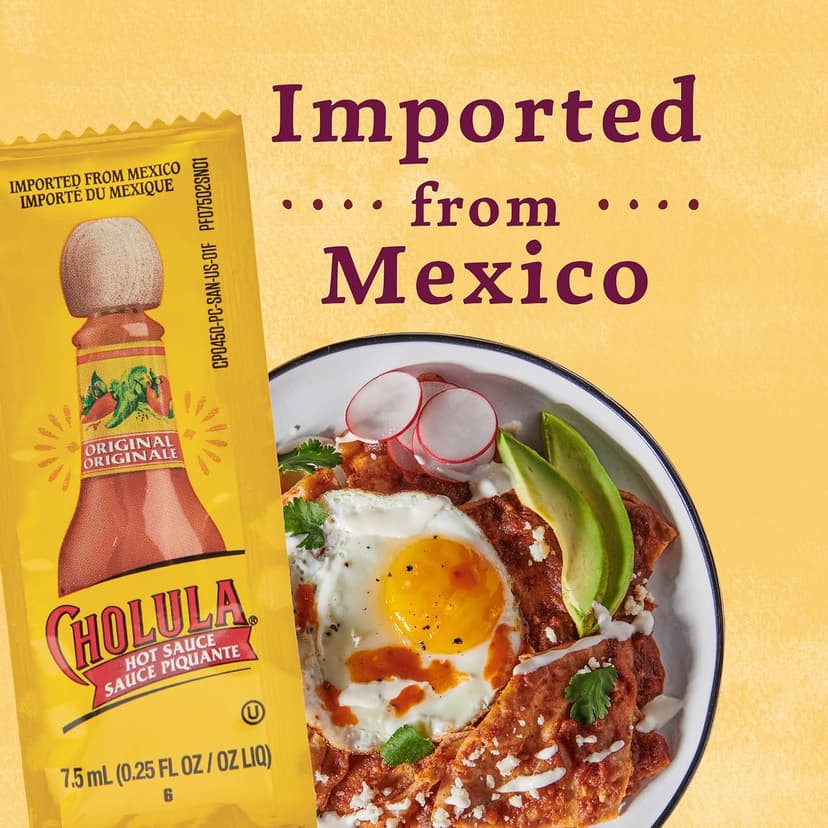 Cholula Original Hot Sauce Packets, 200 count - One 200 Count Individual Hot Sauce Packets with Mexican Peppers and Signature Spice Blend, Perfect Single-Serve Size for Delivery and Takeout B01DQ7F42C