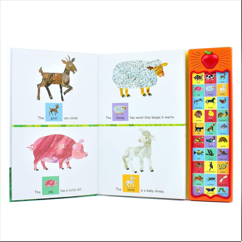World of Eric Carle, Around the Farm 30-Button Animal Sound Book - Great for First Words - PI Kids 1450805752