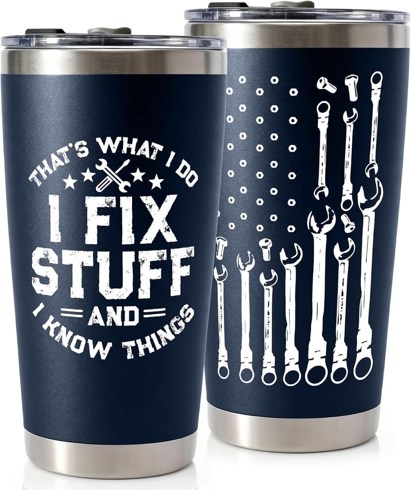 Gifts for Men, Dad for Christmas, Fathers Day - Dads Birthday Gift Ideas, Gifts for Dads from Daughter, Son - Cool Mens gifts Ideas, Mens Birthday Gift Ideas - Stainless Steel Men Tumbler 20Oz B0FS22TCHH