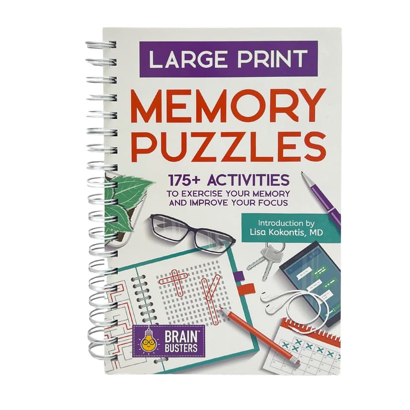 Large Print Memory Puzzles: 175+ Puzzles and Activities for Adults to Exercise Memory and Improve Focus - Includes Spiral Bound / Lay Flat Design and ... Font for Easy Reading (Brain Busters) 1646385039