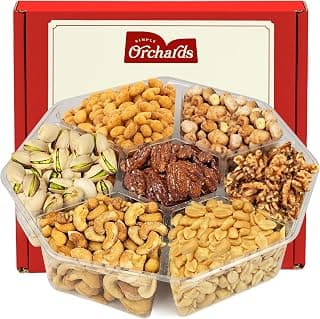 7 Sectional Platter With a Variety of Freshly Roasted Nuts, Beautifully Packaged Gift for Birthday Nuts Gift Basket B0CGVVR2H9