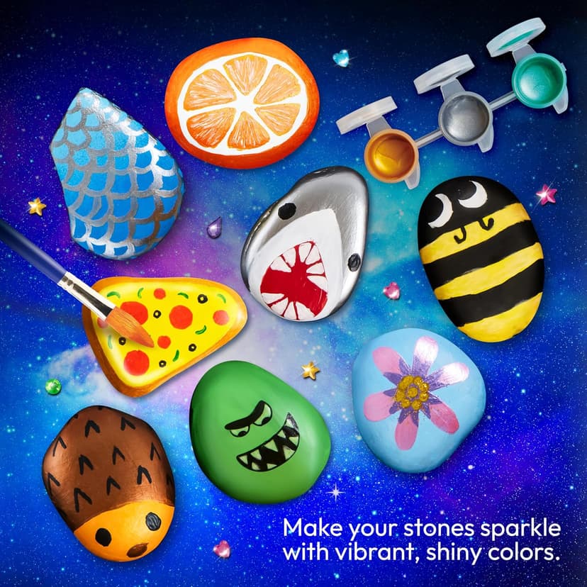 JOYIN Rock Painting Kit- Glow in The Dark Rock Kit, Arts and Crafts for Kids Ages 6-12, Art Supplies Toy, Kids Craft Paint Kits, Arts & Crafts for Boys Girls Birthday Party Gift Toy
