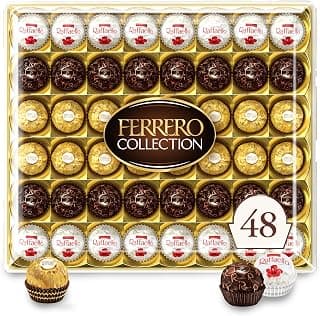 Ferrero Rocher Collection, Premium Gift Set, Hazelnut Milk Chocolate, Dark Chocolate and Coconut, 48 Count, 4.6 oz