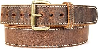 Daltech Force Distressed Steel Core American Bison Leather Gun Belt - 14/15 oz - CCW - Brown - 1.5 inch wide - 1030DW-45